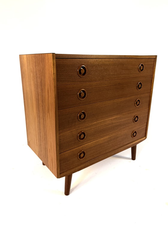 Image 1 of Vintage Deense teakhouten ladekast ‘60