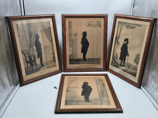 4 litografías antiguas en una lista de personas famosas de Estados Unidos