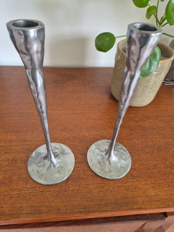 Image 1 of 2 chandeliers vintage en aluminium de design danois