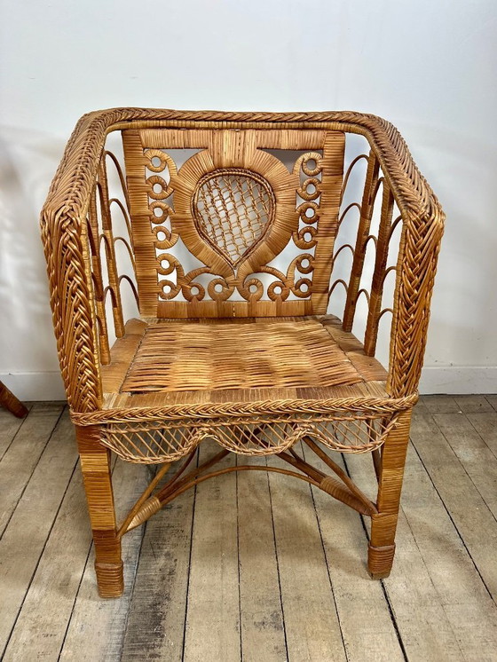 Image 1 of Set da soggiorno in rattan in stile vittoriano degli anni '20