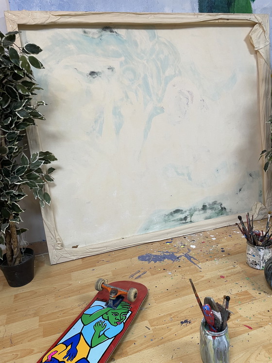 Image 1 of Le giocatrici opera firmata originale Leonardo Di Rocco 150 X 130 cm 