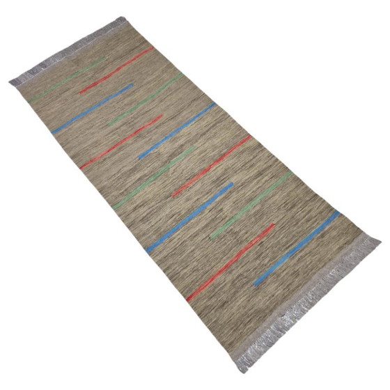 Bruine halloper – Handgesponnen wol – Handgeweven – 230 x 92 cm – Vloerkleden en tapijten, Wool (photo 5 of 5)