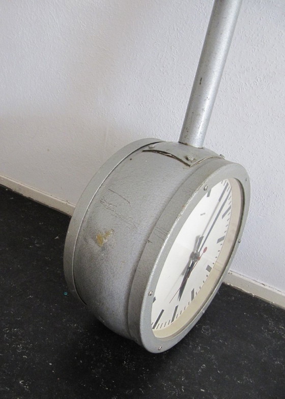 Image 1 of Vintage Double-Sided Station Clock NUFA