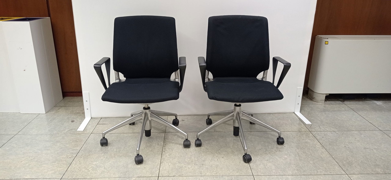 Vitra meda task chair on sale full leather aluminium frame