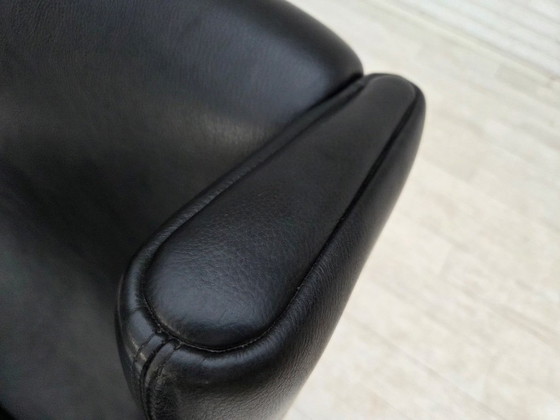 Jaren 60, Deens ontwerp van Illum Wikkelsø, fauteuil, model 110, leer, teak – Wood (photo 12 of 21)