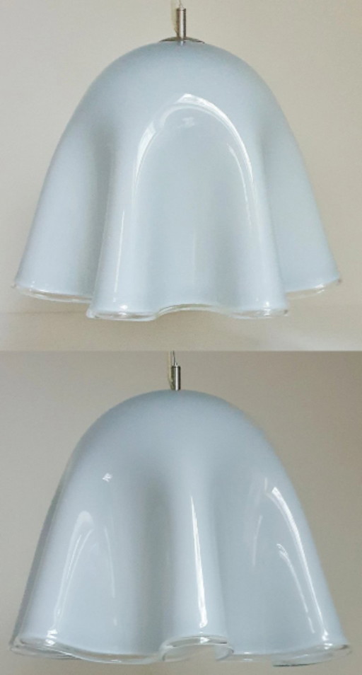 2 large pendant lamps - Murano glass - model Fazeletto