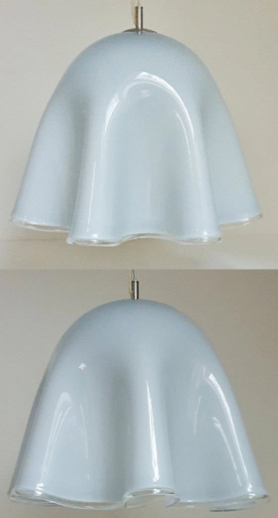 Image 1 of 2 large pendant lamps - Murano glass - model Fazeletto