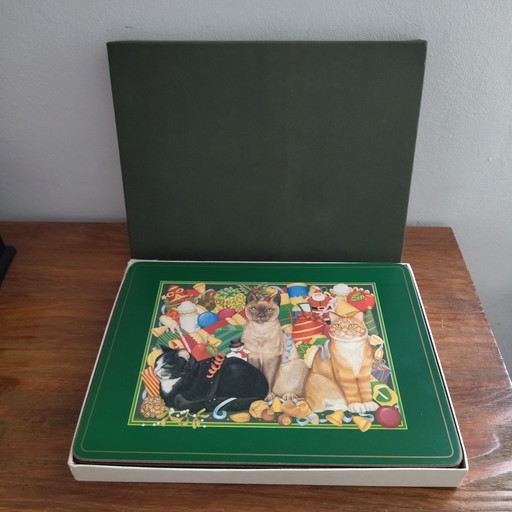 Set van 6 Pimpernel tafelsets "Christmas Cats".