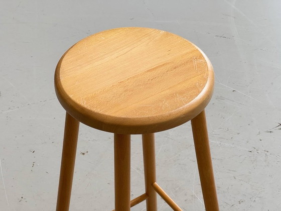 Sgabello da Bar Vintage in Legno Massiccio – Forma Semplice Mid-Century – Sgabelli (photo 3 of 11)