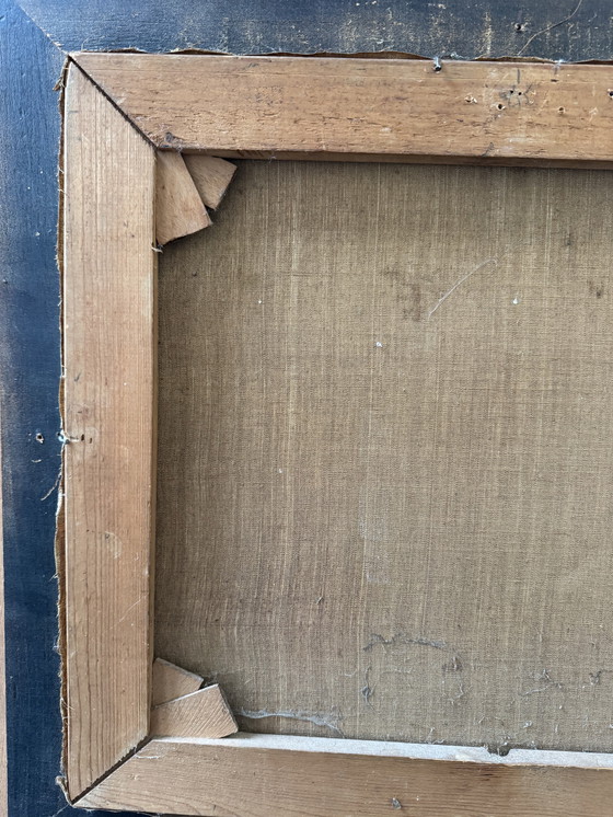 Image 1 of Still life painting, oil on antique canvas