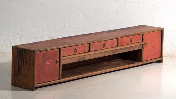 Antiker rot lackierter Unterschrank aus Ulmenholz – China, circa 1900 – Sideboard, Iron (photo 3 of 40)