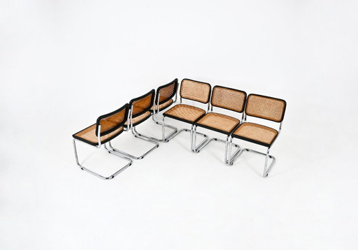 Sillas de comedor estilo B32 de Marcel Breuer, juego de 6