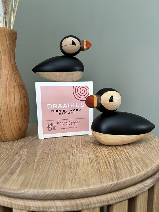 Image 1 of Unique handmade wooden puffins