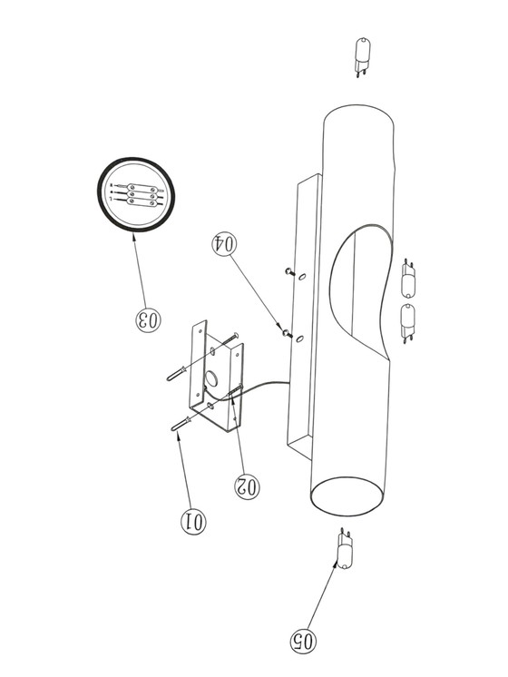 Image 1 of 4x Linea Verdace - Wall lamp - Tubetto - White (Metal)