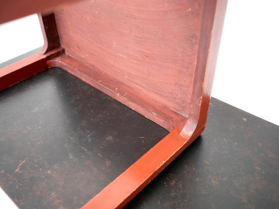 Image 1 of tavolino laterale laccato rosso art déco giapponese