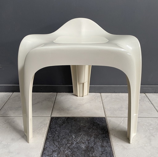 Tabouret bas Casala blanc 1970