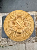 Rattan and Brass Basket Gabriella Crespi 60s