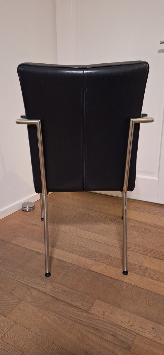 Image 1 of 4x schwarze Lederstühle für Ess- oder Konferenztische