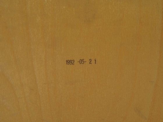 Set di sei sedie con braccioli, rivestimento blu, design moderno italiano, anni '90 – Sedie da pranzo (photo 15 of 15)