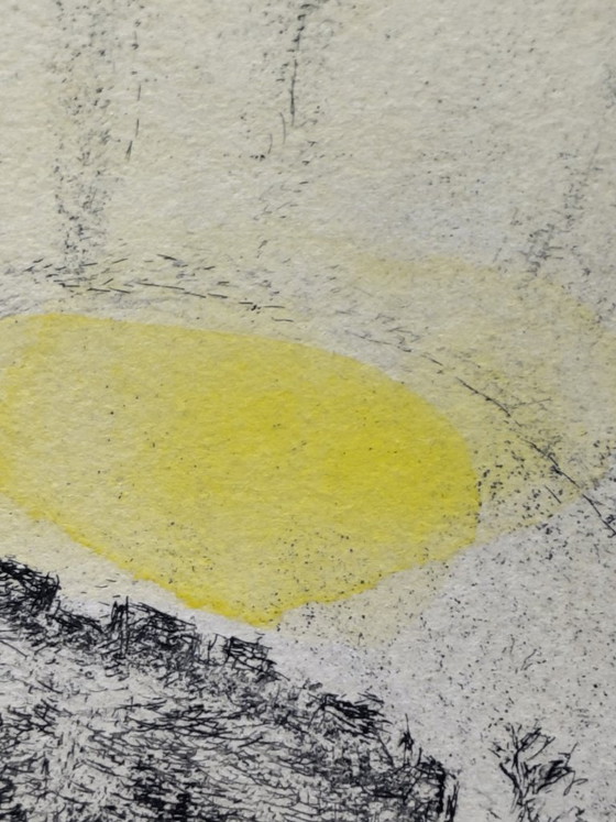 Image 1 of Marc Chagall ORIGINAL ETCHING 'David mourns Absolom' colored by Chagall himself