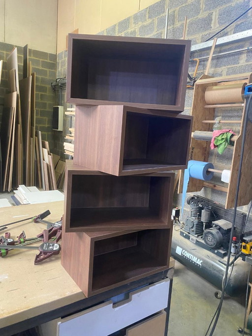 Handgemaakte houten kastjes - Scandinavisch design, stapelbaar