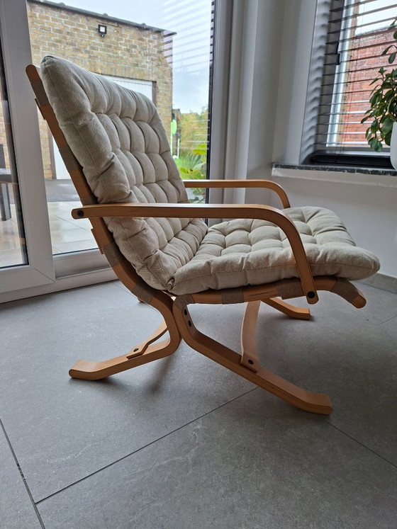Poltrona lounge scandinava vintage + poggiapiedi anni 60/70 – Divani 2 posti, Textile, Wood (photo 4 of 22)