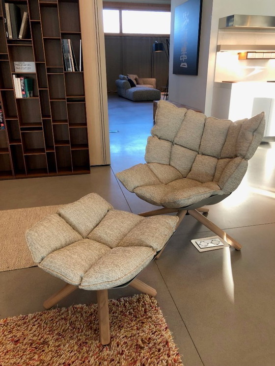 Image 1 of HUSK armchair and footstool - B&B Italia - Design by Patricia Urquiola