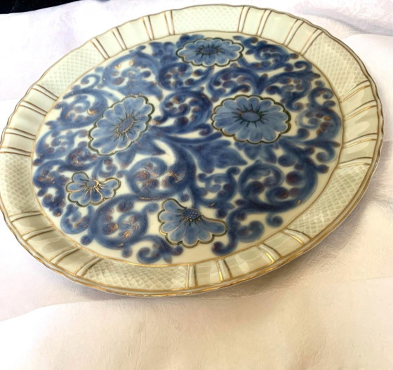 Grote Bernardaud Limoges schaal - "Versailles" model - 31 cm - Polychrome en gouden decoratie - 1900-1927 (photo 24 of 30)
