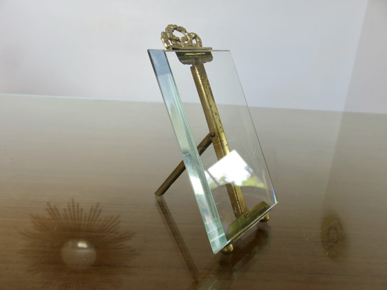 Image 1 of Set of 2 photo frames, Napoleon III, brass and beveled glass