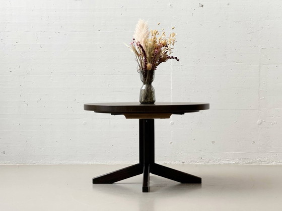 Image 1 of Mesa redonda de mediados de siglo de Girsberger en acabado oscuro, década de 1980