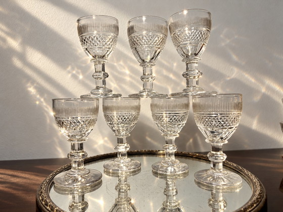 M. Trianon 7 Bicchieri Saint Louis – Bicchieri e caraffe, Crystal (photo 5 of 15)