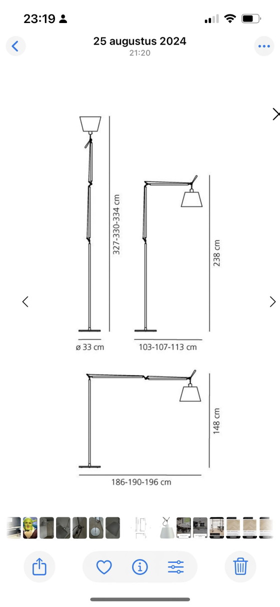 Paralume Artemide Tolomeo Max, diametro 420 mm! – Lampade da terra, Metal, Aluminium (photo 3 of 7)