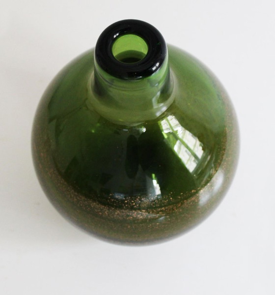 Image 1 of Vaso in vetro verde degli anni '70 di Frantisek Vizner per la vetreria Skrdlovice, modello 7626/24