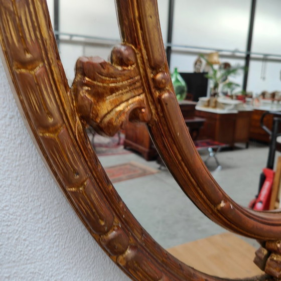 Image 1 of Vintage Golden Baroque Brocante Rococo facet mirror vanity mirror