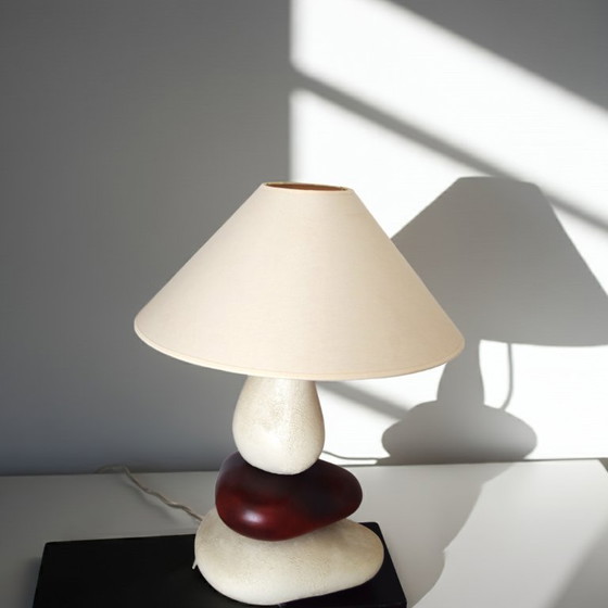 Image 1 of Lampe de table vintage en forme de galet par François Chatain - Mid Century Modern Design classic