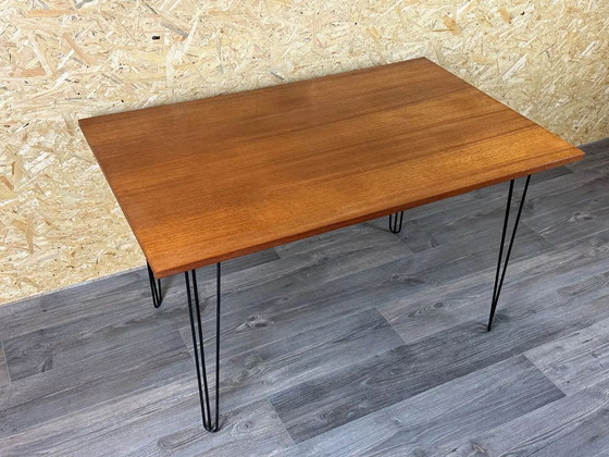 Image 1 of 60er 70er Jahre Teak & Metall Esstisch Dining Table Danish Modern Design Denmark