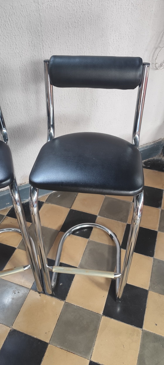Image 1 of Set of 4 vintage bar stools, 1980