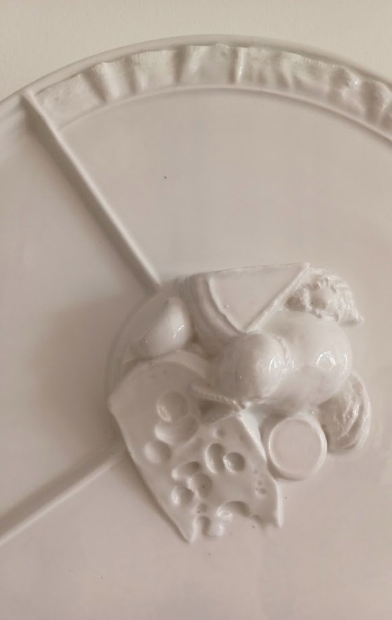 Image 1 of Vintage '80s. Plat à fromage en céramique italienne - fait à la main.