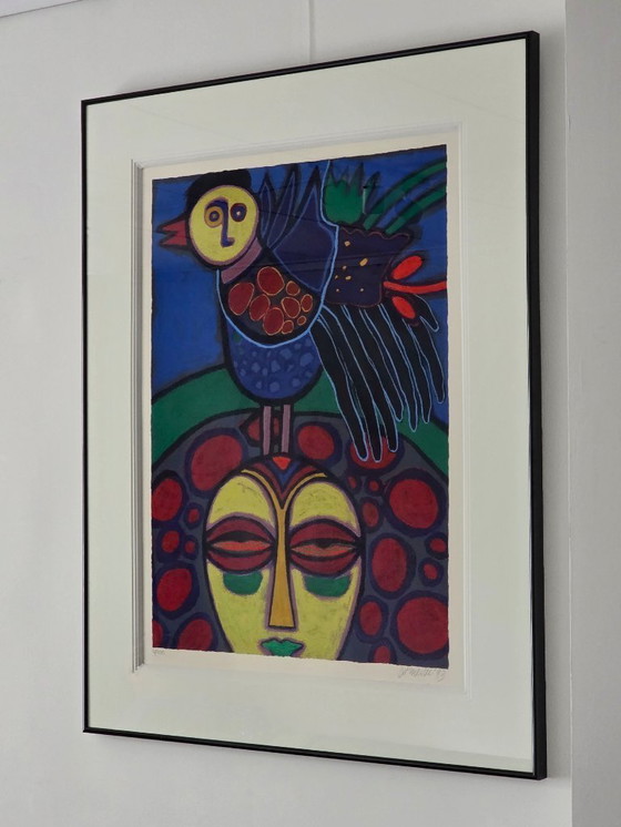 Image 1 of Corneille - African Mask - Signed - 1983