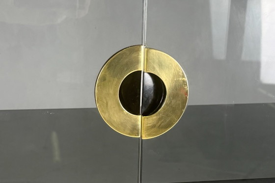 Smoked glass cabinet by Willy Rizzo for Mario Sabot-1970s., Display cabinets, Metal, Grey, Vintage (photo 2 of 8)