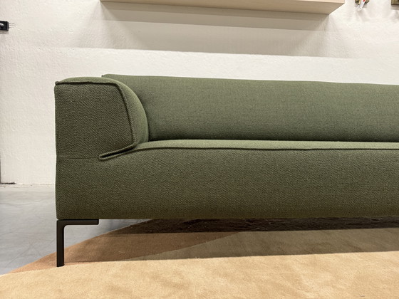 Image 1 of Design on Stock Bloq Sofa set 3 & 2.5 Seater + Footstool Green fabric