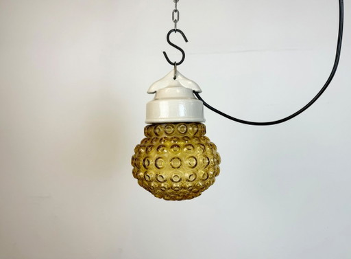 Suspension vintage en porcelaine blanche, années 1970 – hanglampen, Glass, Ceramic (photo 2 of 14)