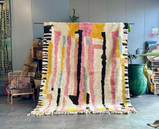 Tapis Beni Ourain, authentique tapis marocain, tapis berbère, 3 x 2 m