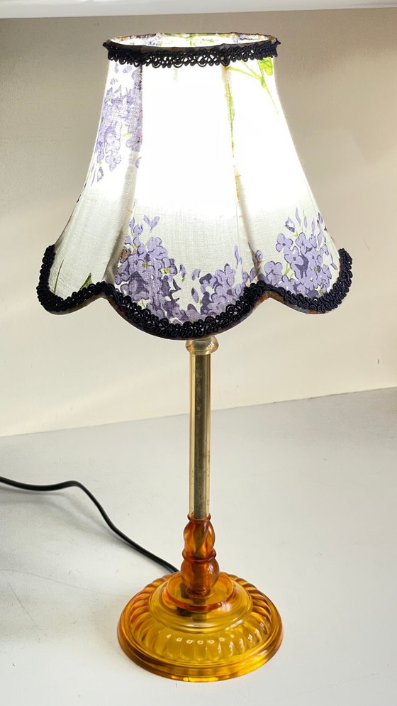 Vintage Plexiglas and lilac fabric lamp – Table lamps, Textile (photo 18 of 29)