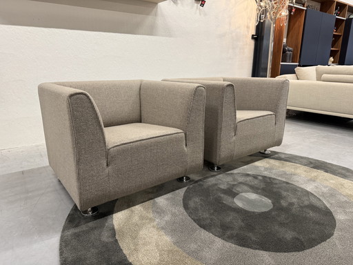 2 Gelderland 4800 Armchairs Andes Fabric Taupe