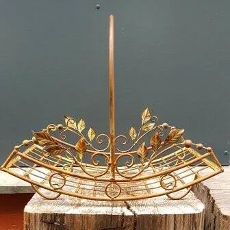 Wrought iron basket with handle medium, Decorative Objects, Metal, Green, Vintage (photo 5 of 5)