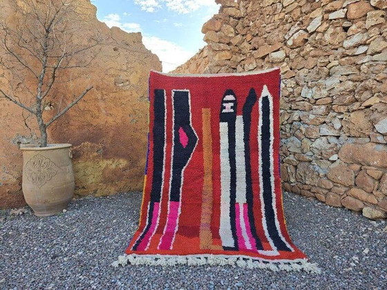 Marokkaans ecru vloerkleed met kleurrijke patronen 250cmx150cm – Vloerkleden en tapijten, Wool, Bohemian (photo 2 of 10)