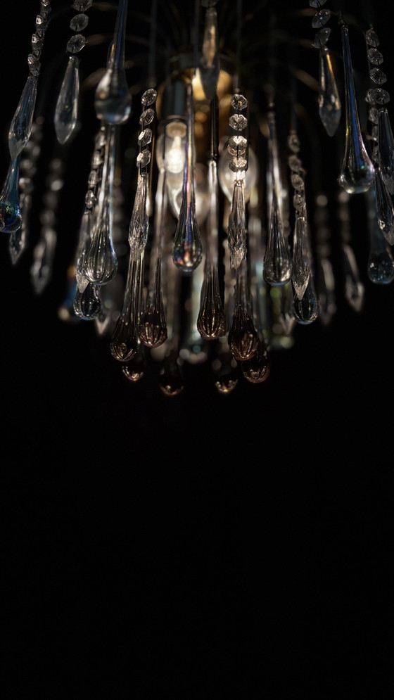 Image 1 of Lampada a goccia a cascata di Murano in stile Paolo Venini