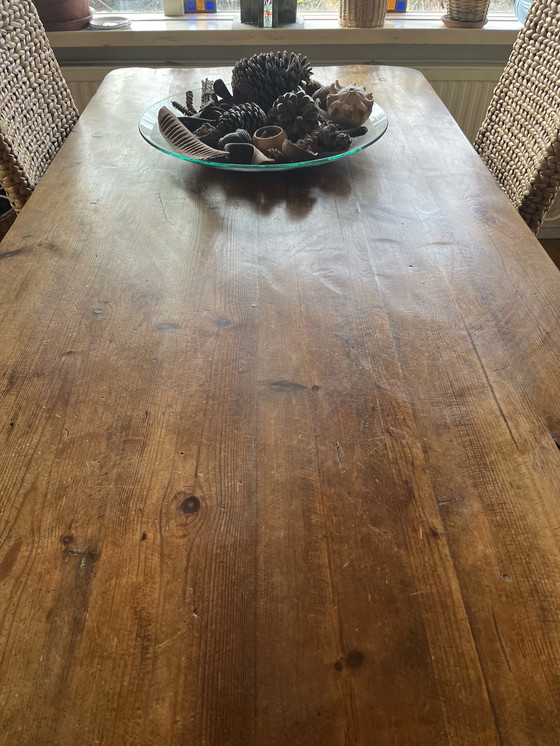 Image 1 of Antieke grenen tafel 2.30 m