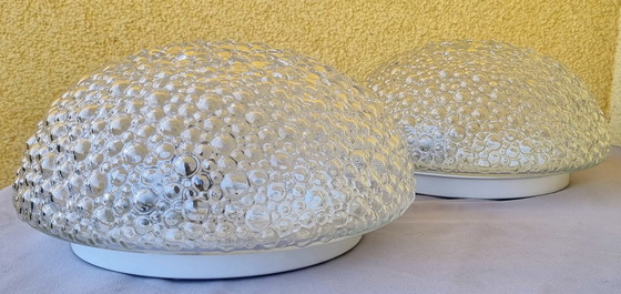 Image 1 of Paar Bubbleglas Wand oder Deckenleuchten , Deutschland 1960iger,Helena Tynell,Mid Century Modern